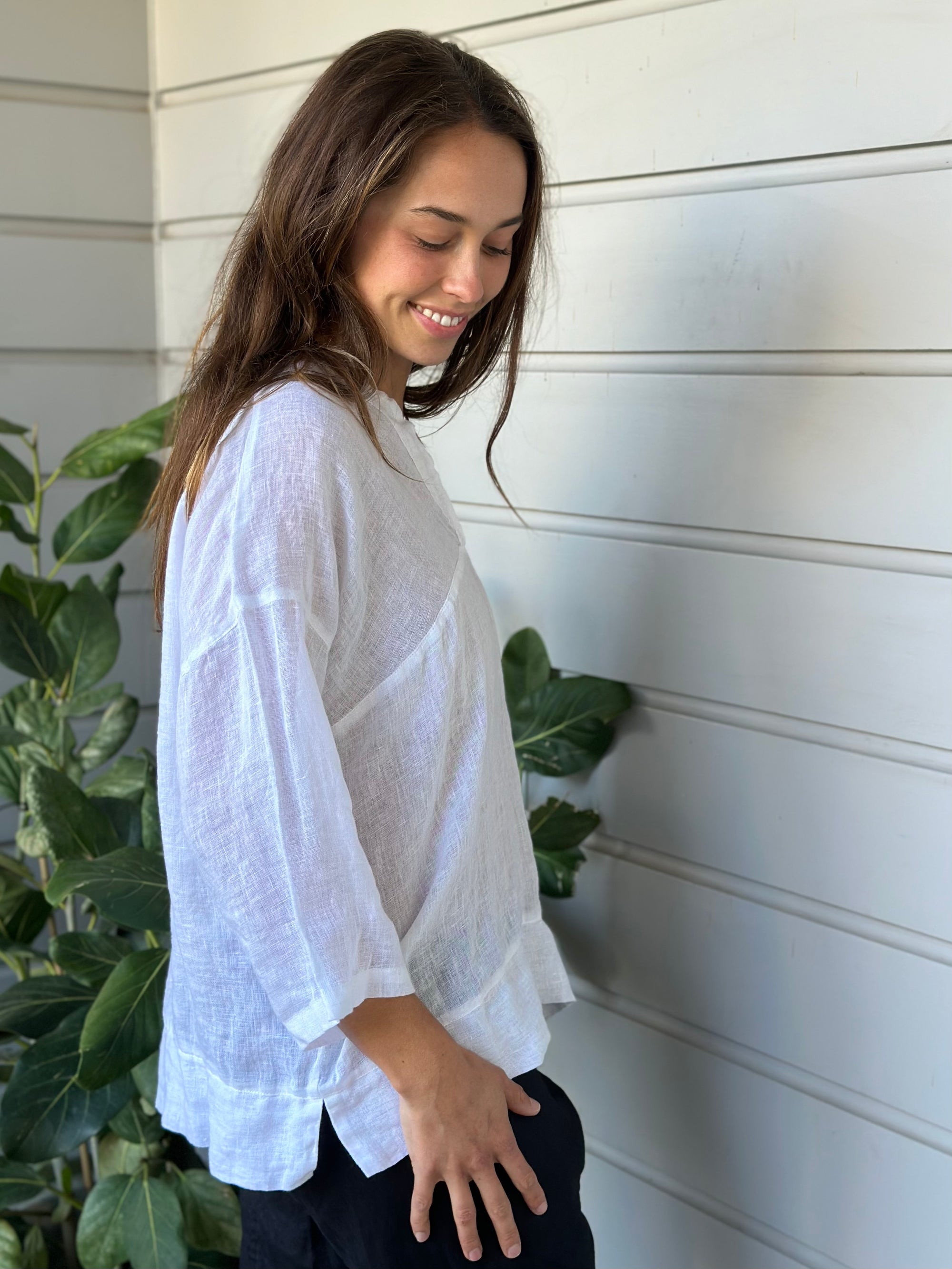 francis top-white linen gauze Apparel  