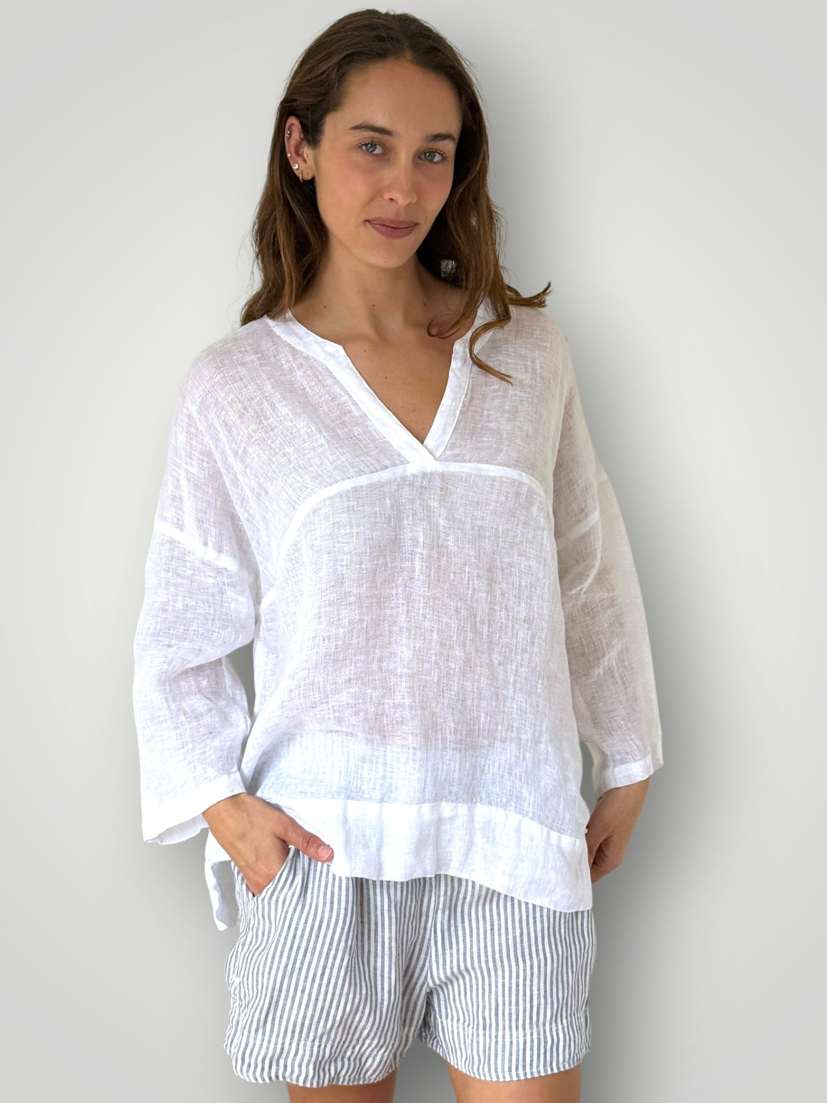 francis top-white linen gauze Apparel