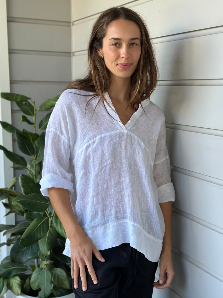 francis top-white linen gauze Apparel  