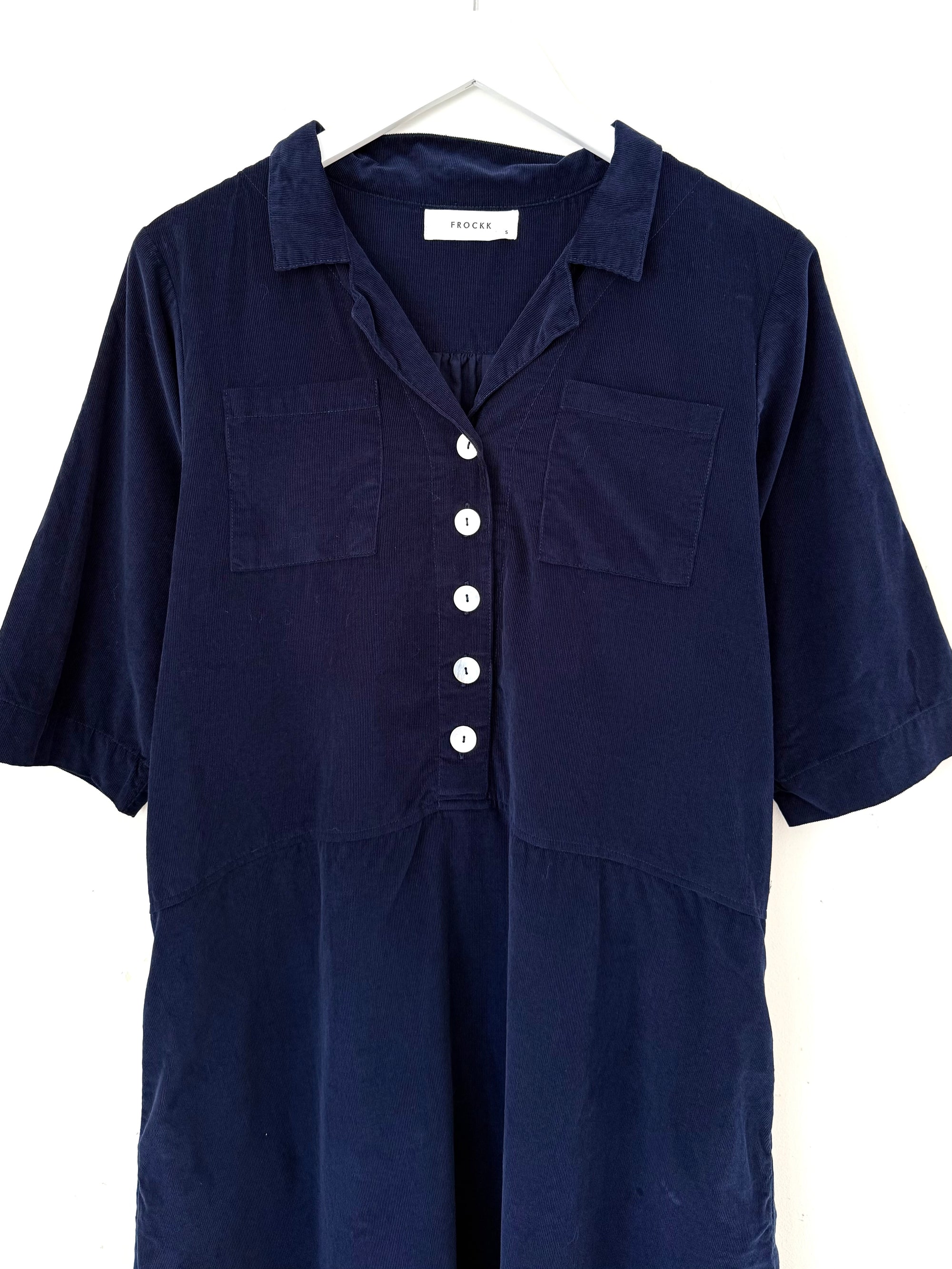 bridget dress - navy cord Apparel