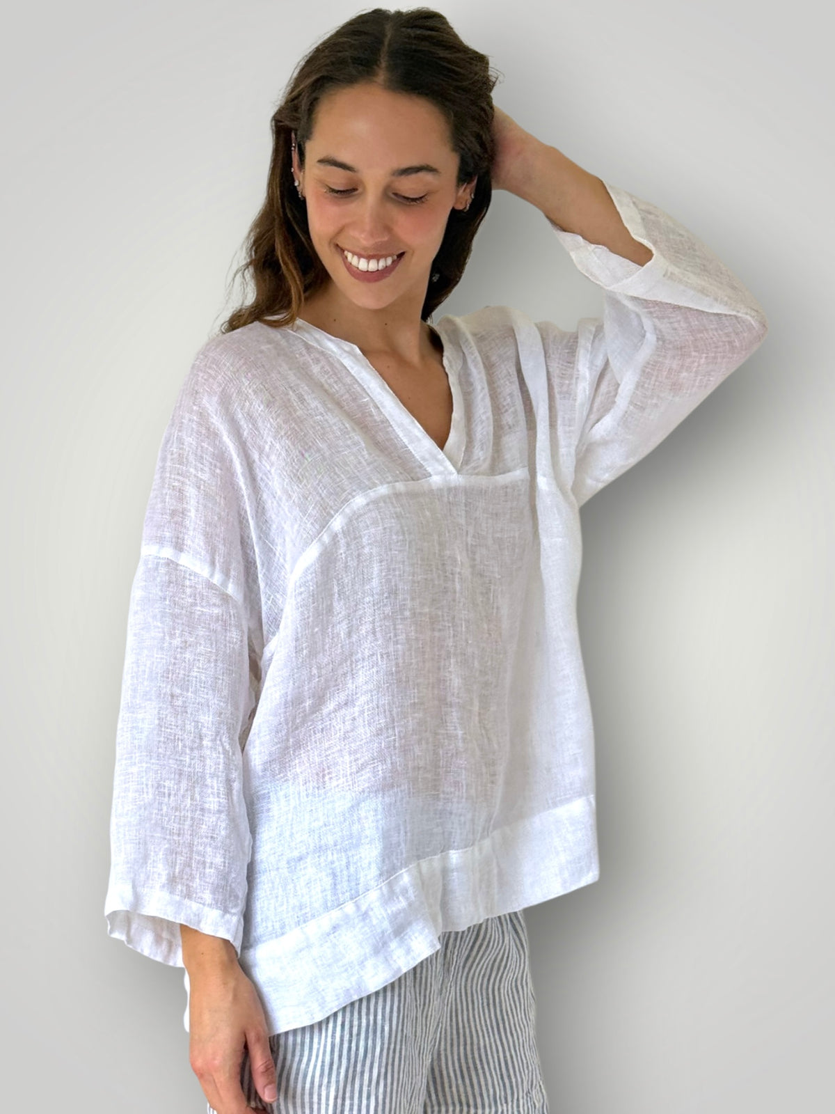 francis top-white linen gauze Apparel