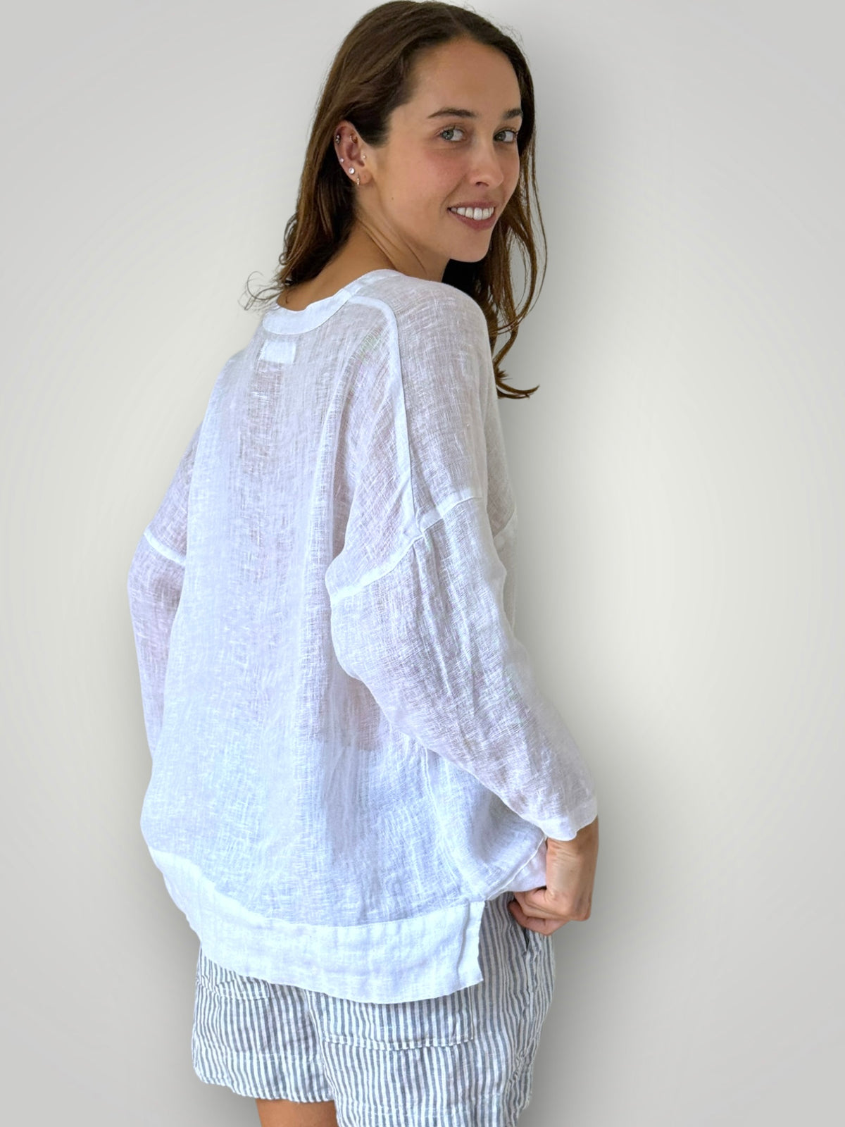 francis top-white linen gauze Apparel