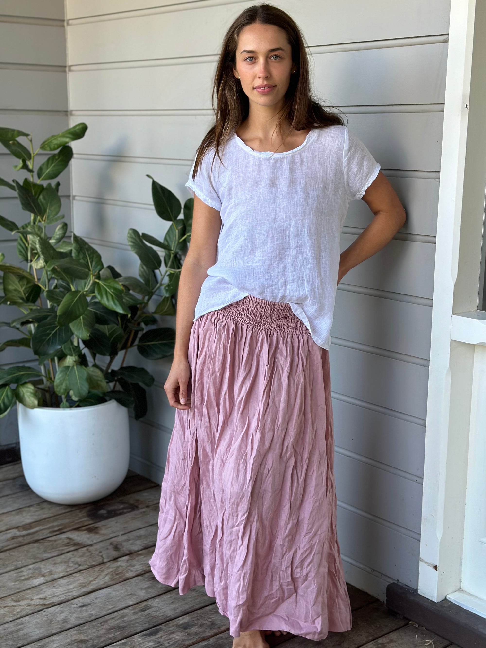 lulu skirt - dusty rose linen Apparel  