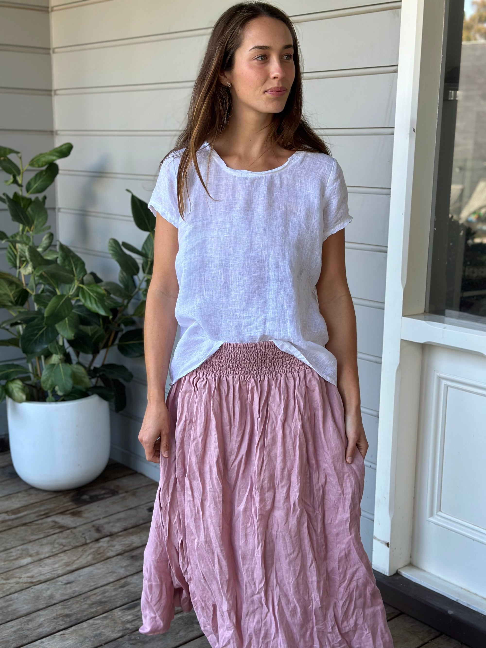 lulu skirt - dusty rose linen Apparel  