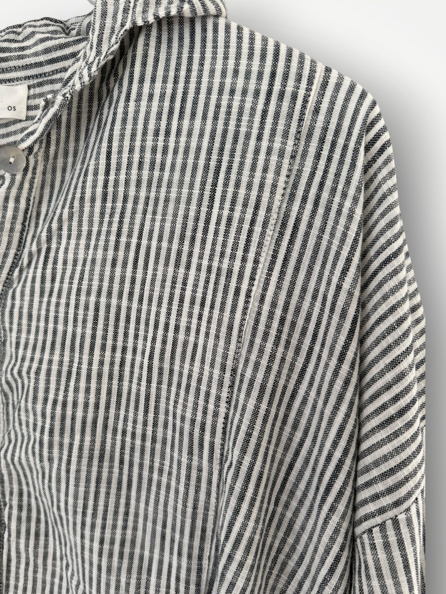 megan shirt-charcoal stripe Apparel