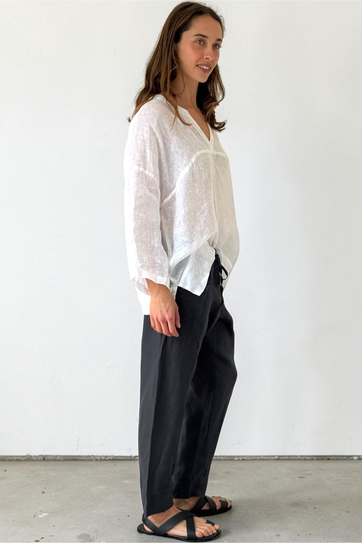 darcy pants - charcoal linen Apparel