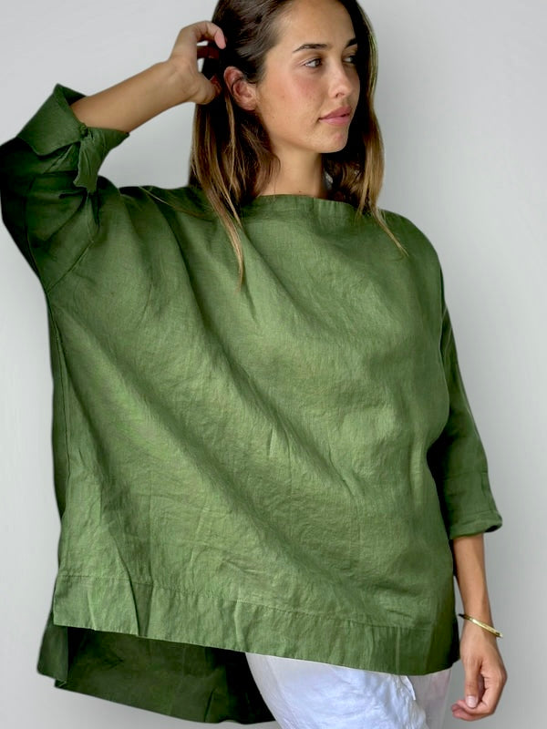 avril top-moss linen Apparel