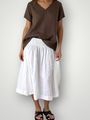 lola skirt-white linen Apparel