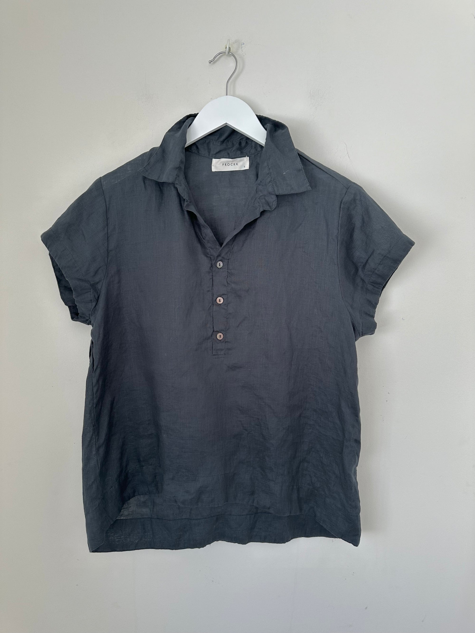 celia top - charcoal linen Apparel  