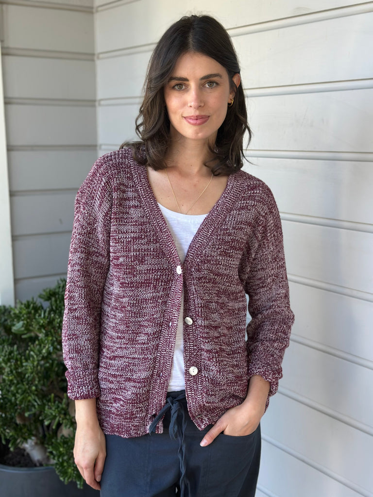lucas cardi - wine/white blend cotton Apparel