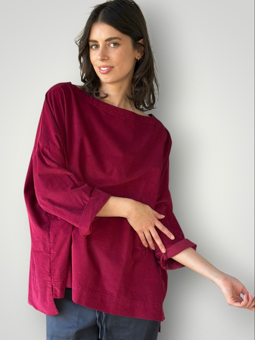 avril top -merlot cord Apparel