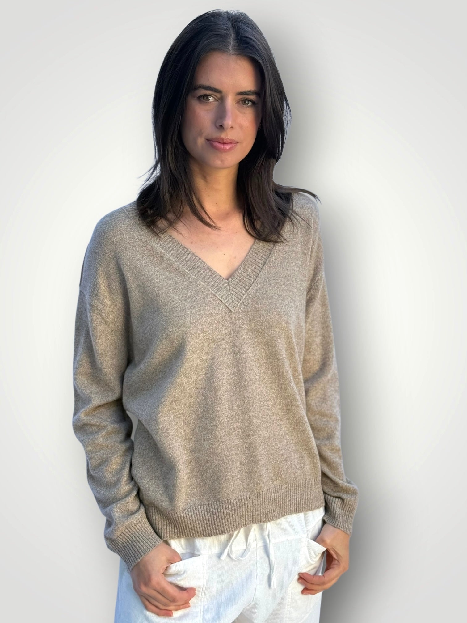 hazel cashmere v neck -natural General