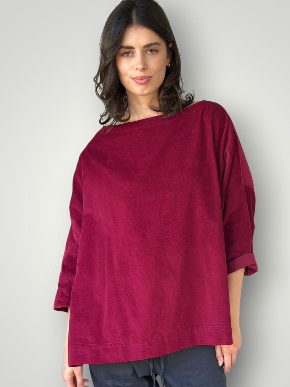 avril top -merlot cord Apparel