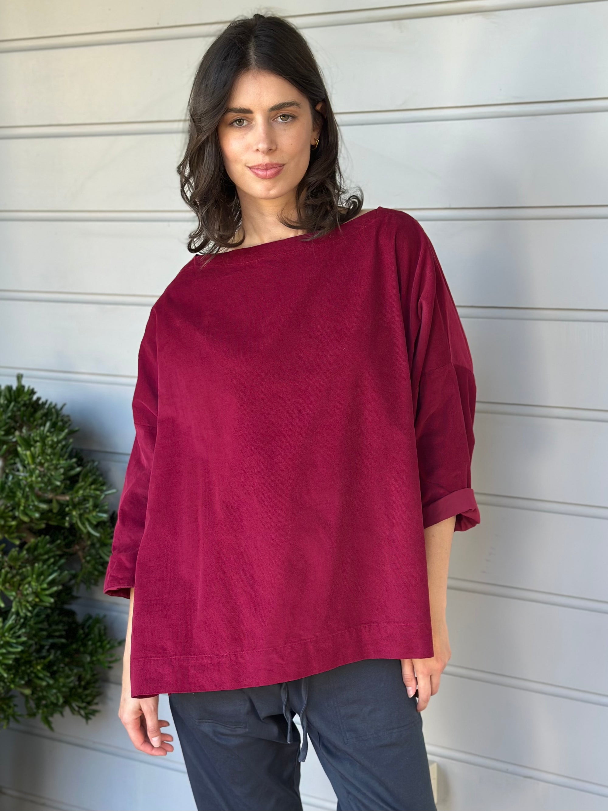 avril top - merlot cord Apparel