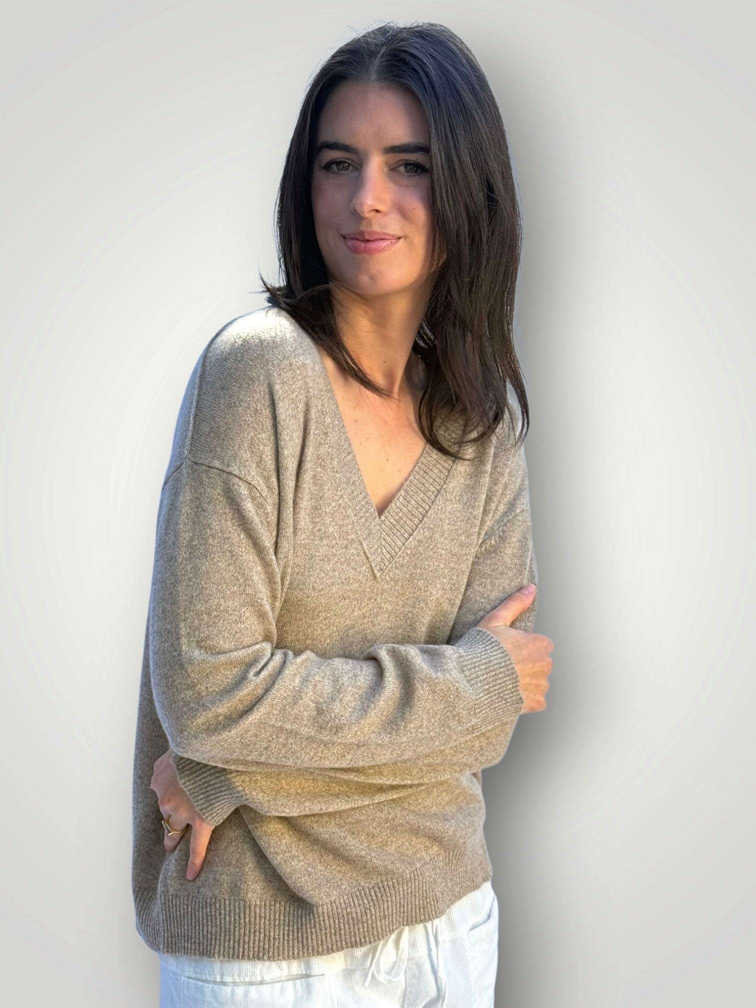 hazel cashmere v neck -natural General