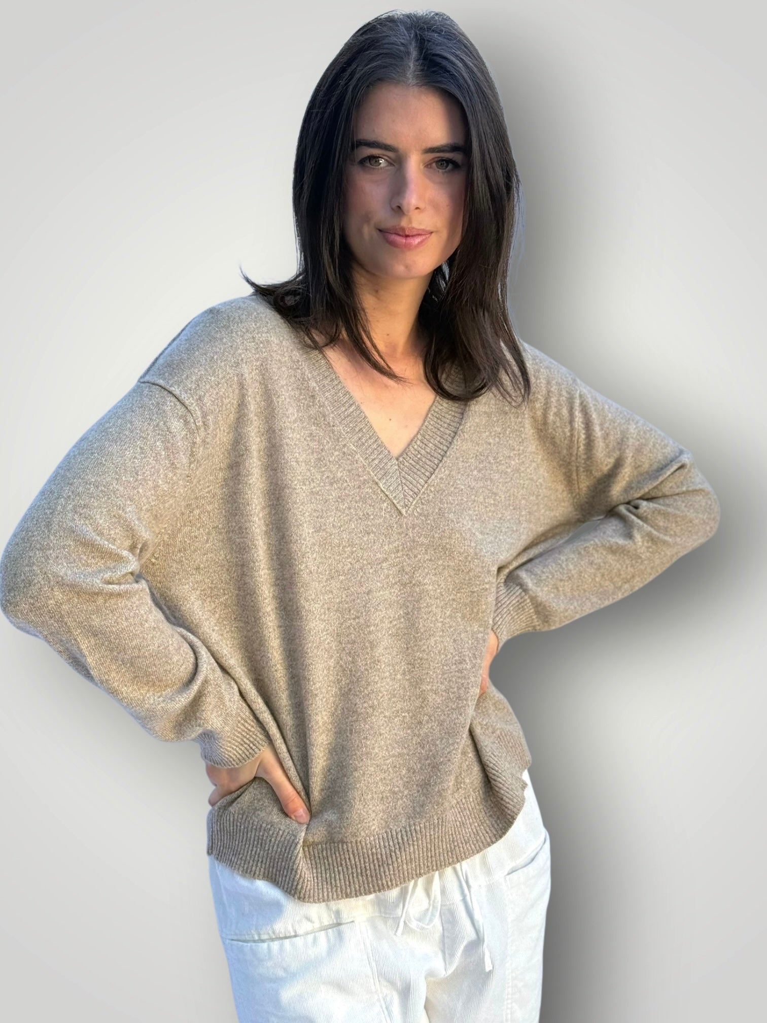 hazel cashmere v neck -natural General