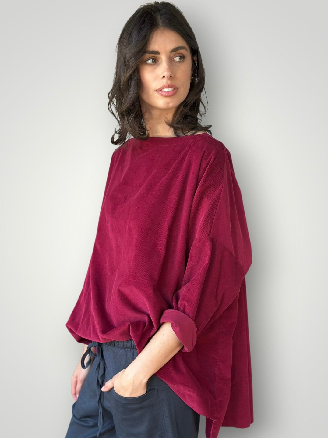 avril top -merlot cord Apparel