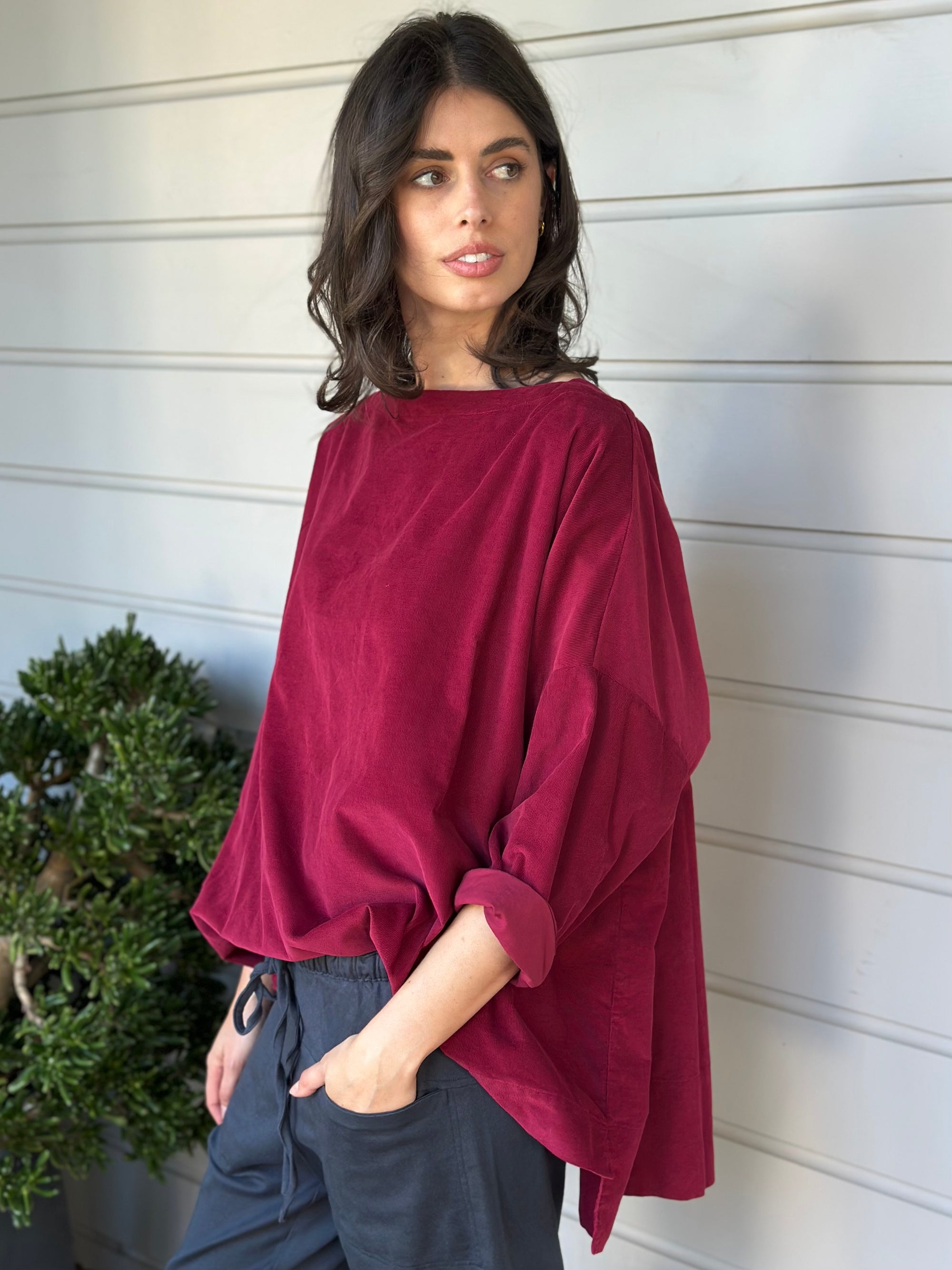 avril top - merlot cord Apparel