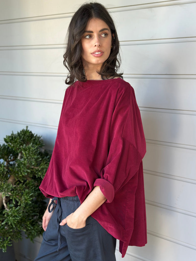 avril top - merlot cord Apparel