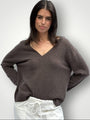 hazel cashmere v neck -bark General