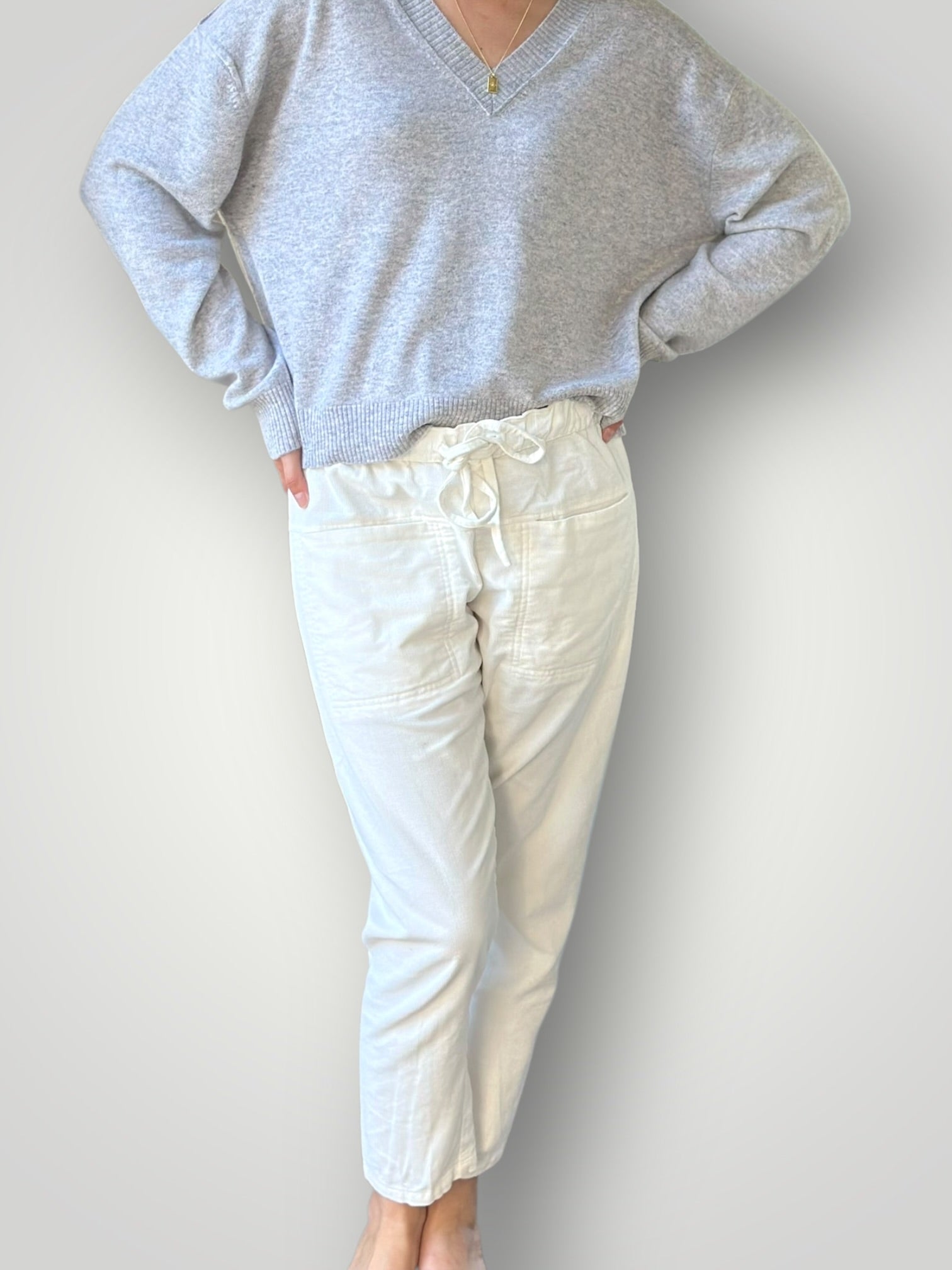 dylan pant-chalk twill cotton Apparel