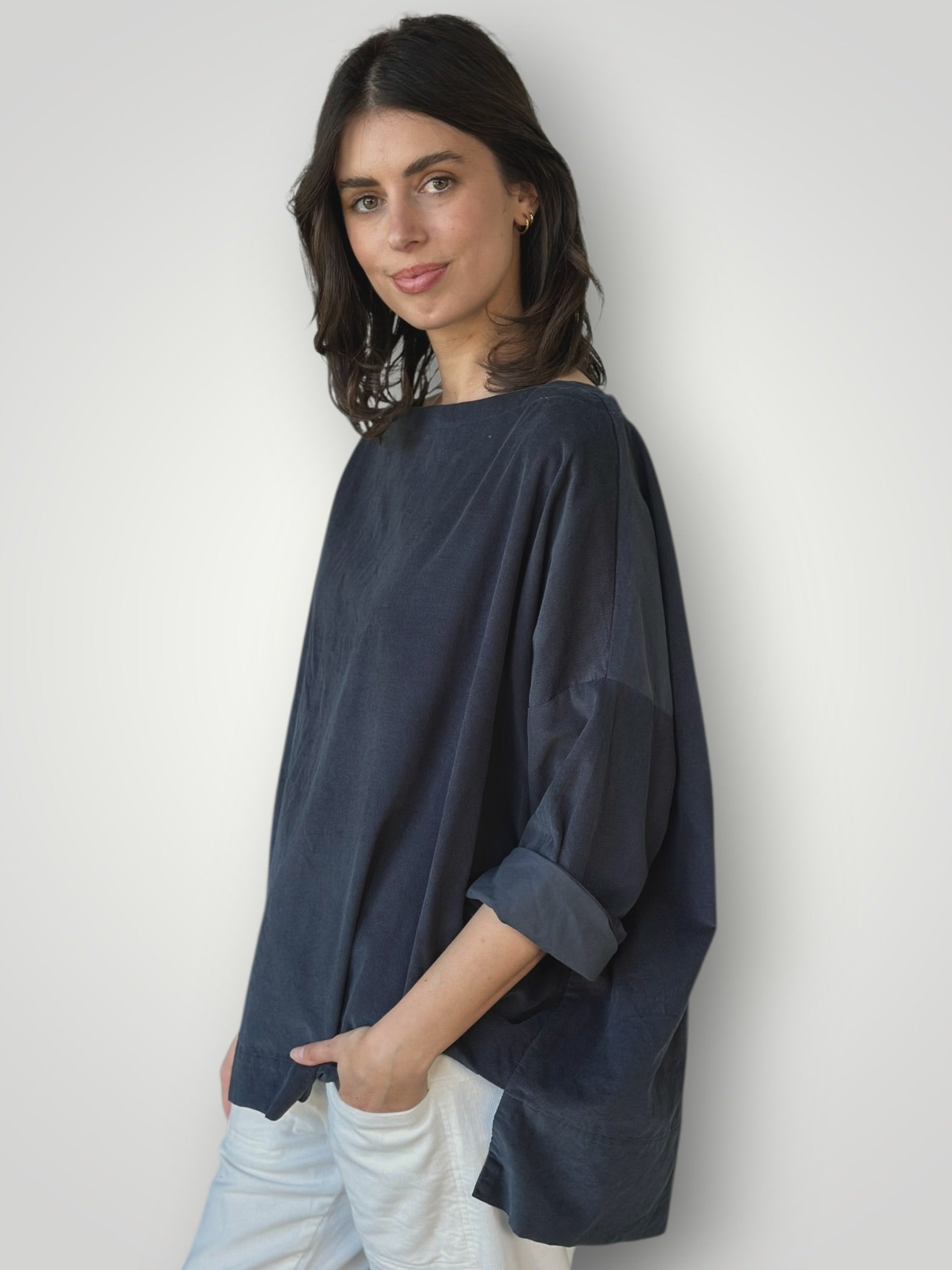 avril top -charcoal cord Apparel