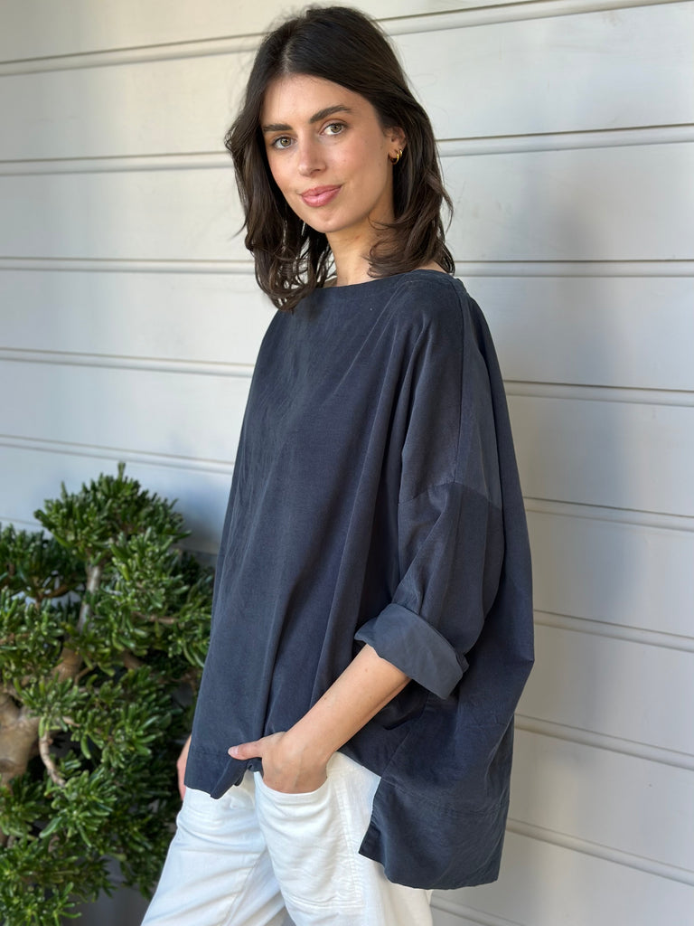 avril top - charcoal cord Apparel
