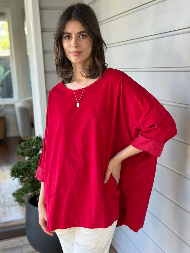 hunter top - winter red cord Apparel