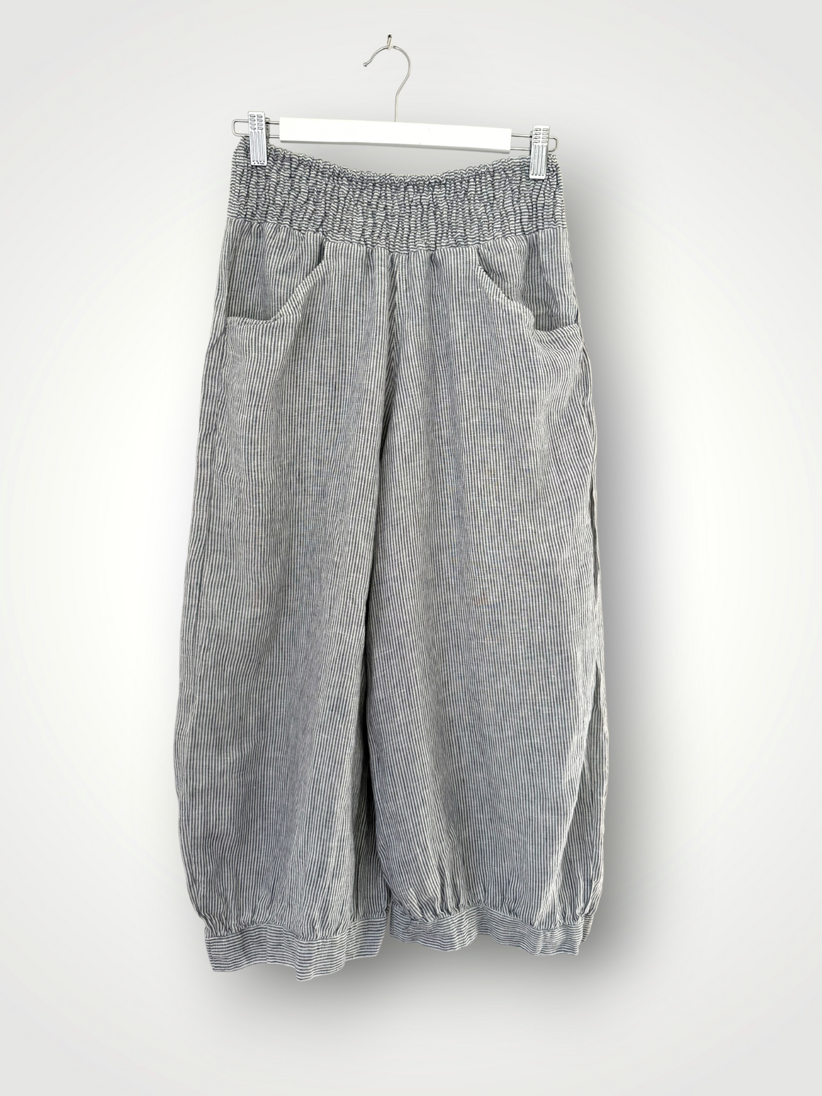 jackie pant - fine grey stripe linen Apparel