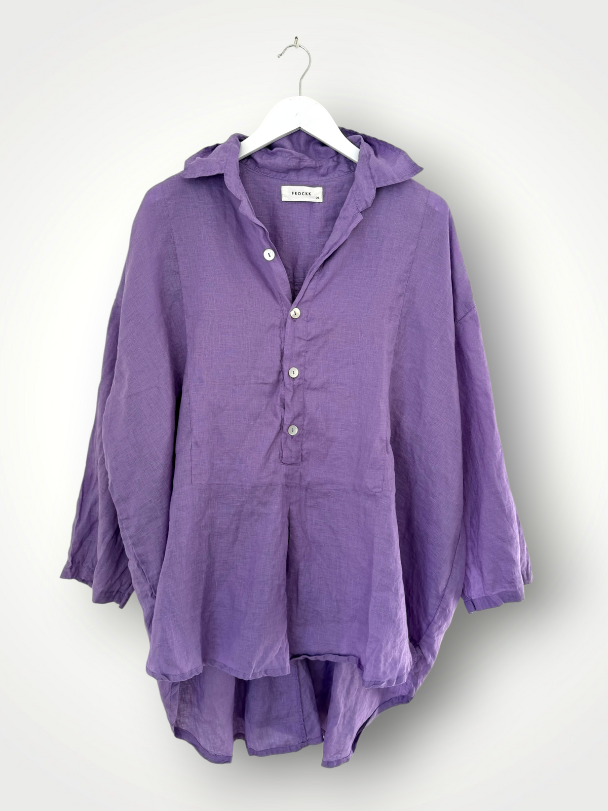 megan shirt - lilac linen Apparel