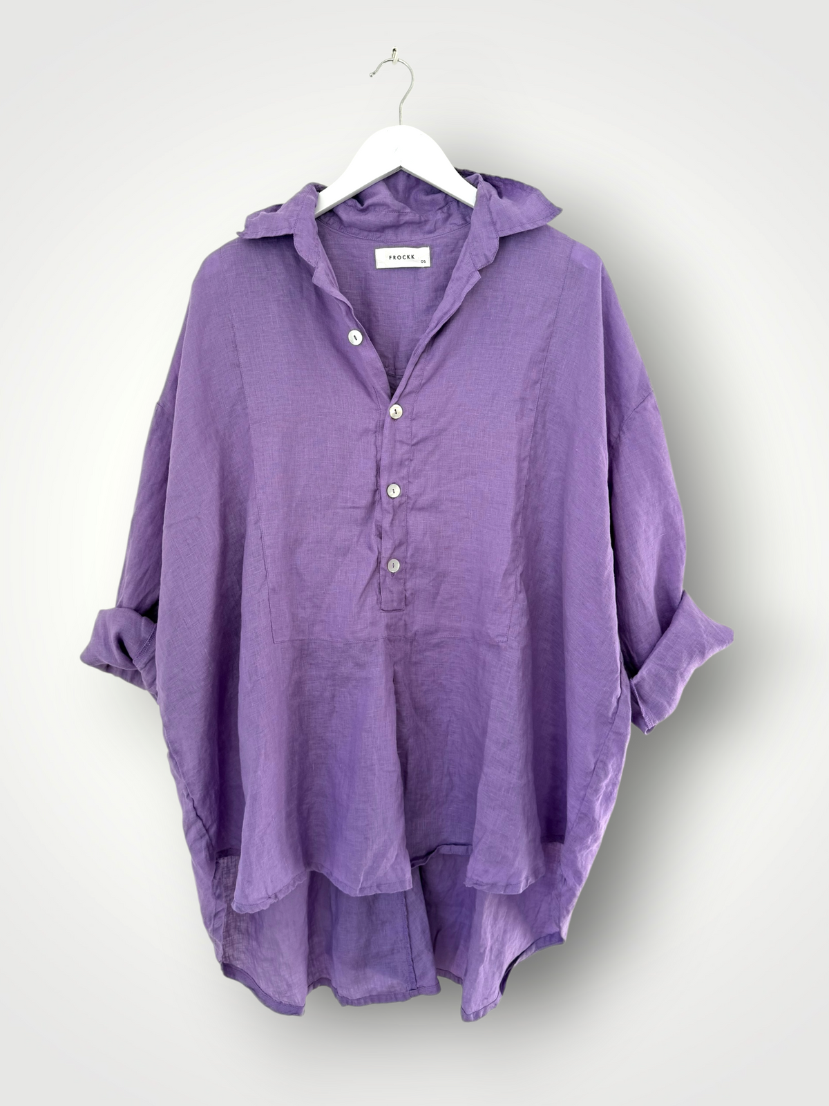 megan shirt - lilac linen Apparel