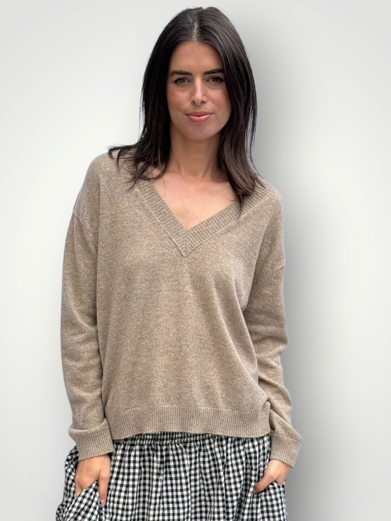 hazel cashmere v neck -natural General