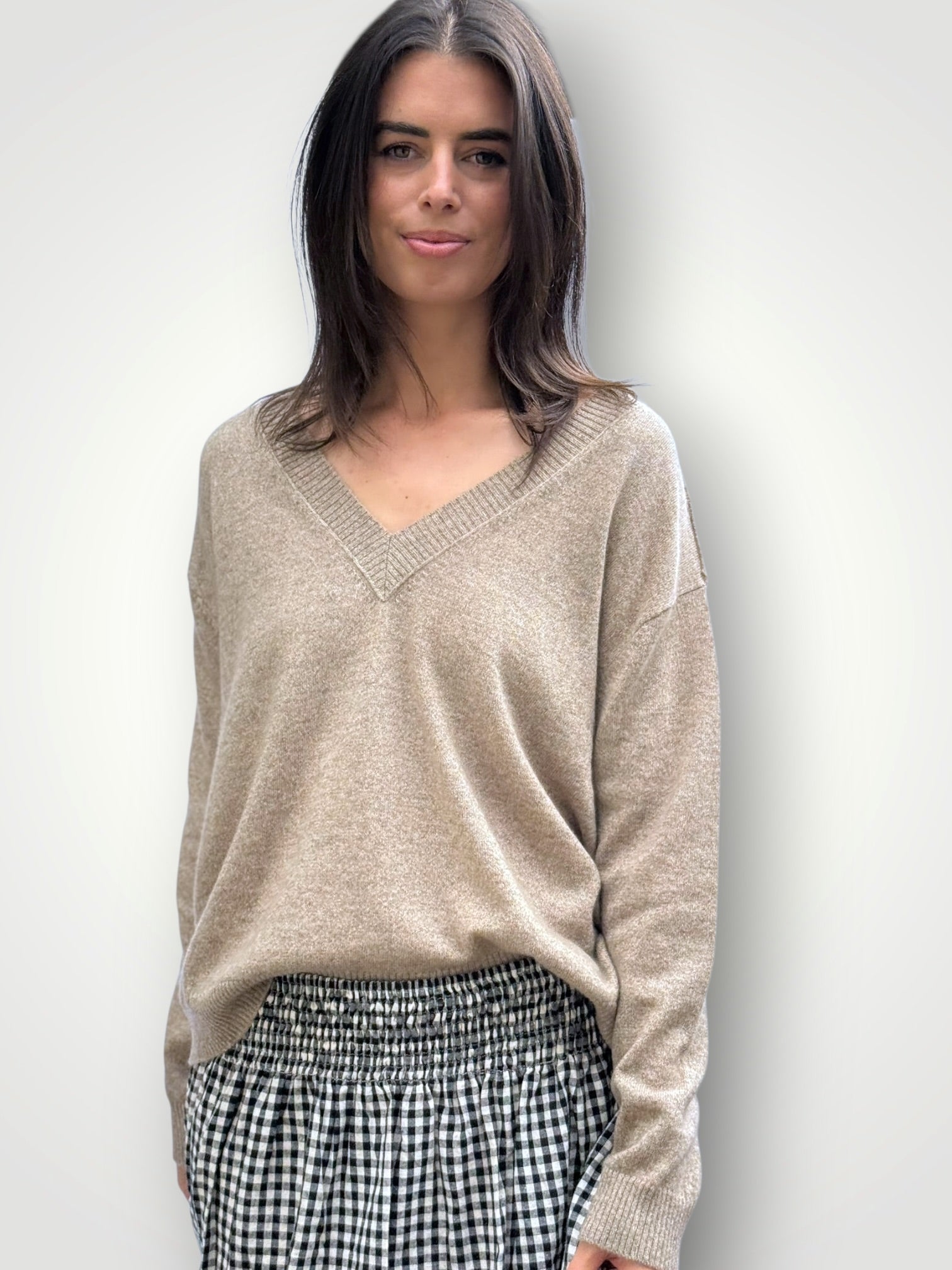 hazel cashmere v neck -natural General