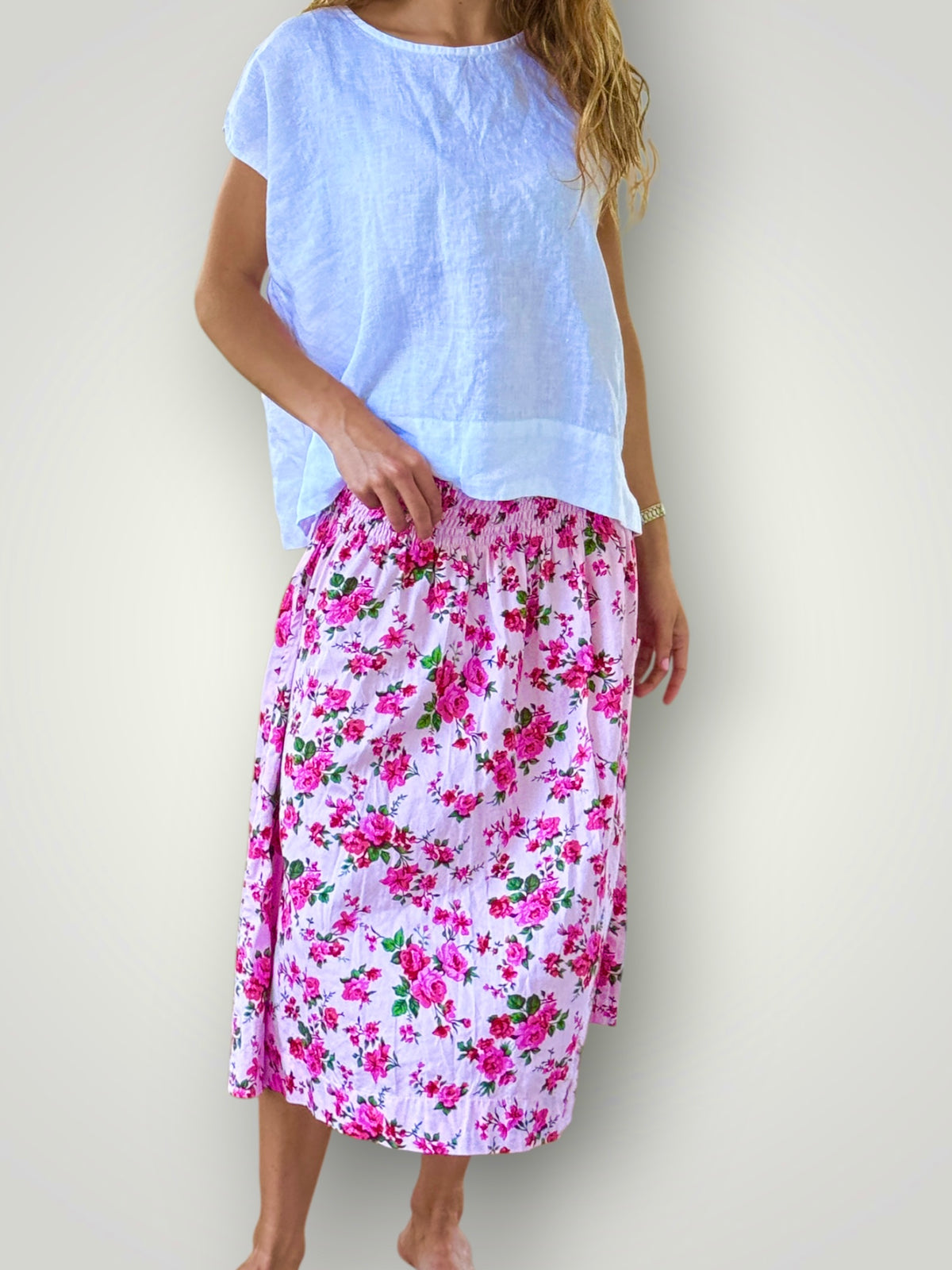 lola skirt - pink flowers