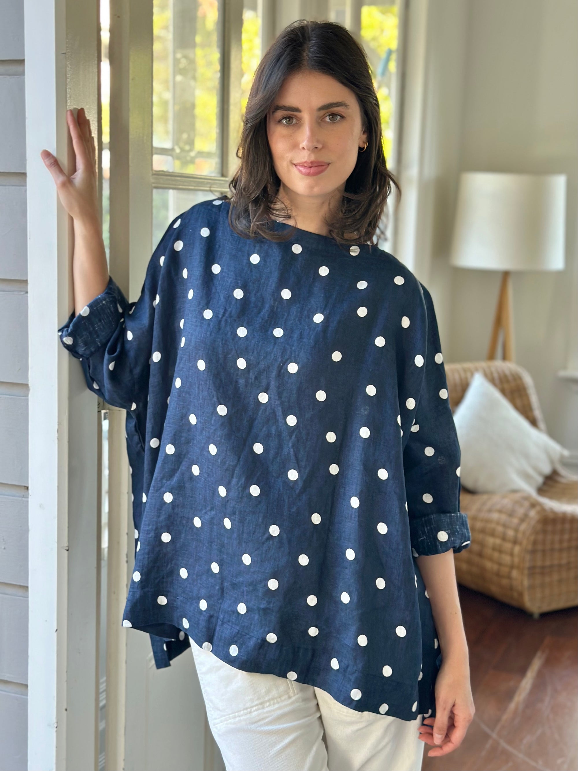 avril top - navy spot Apparel