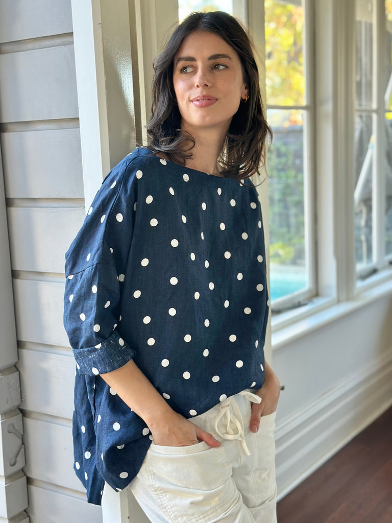 avril top - navy spot Apparel