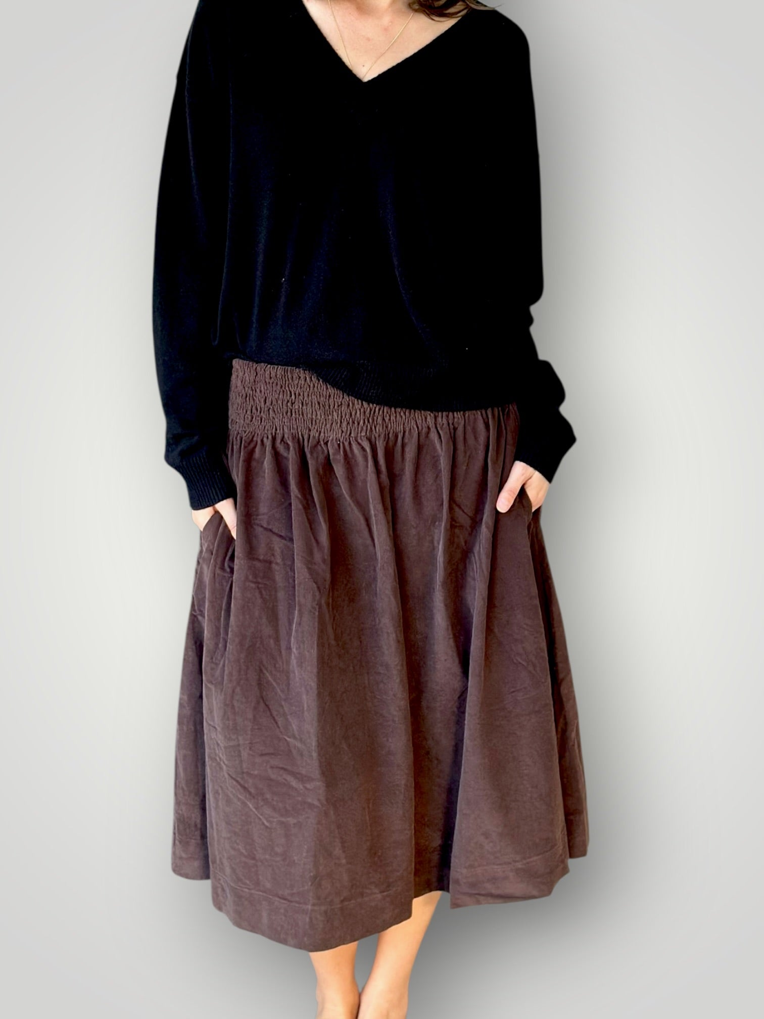 lola skirt- chocolate cord Apparel