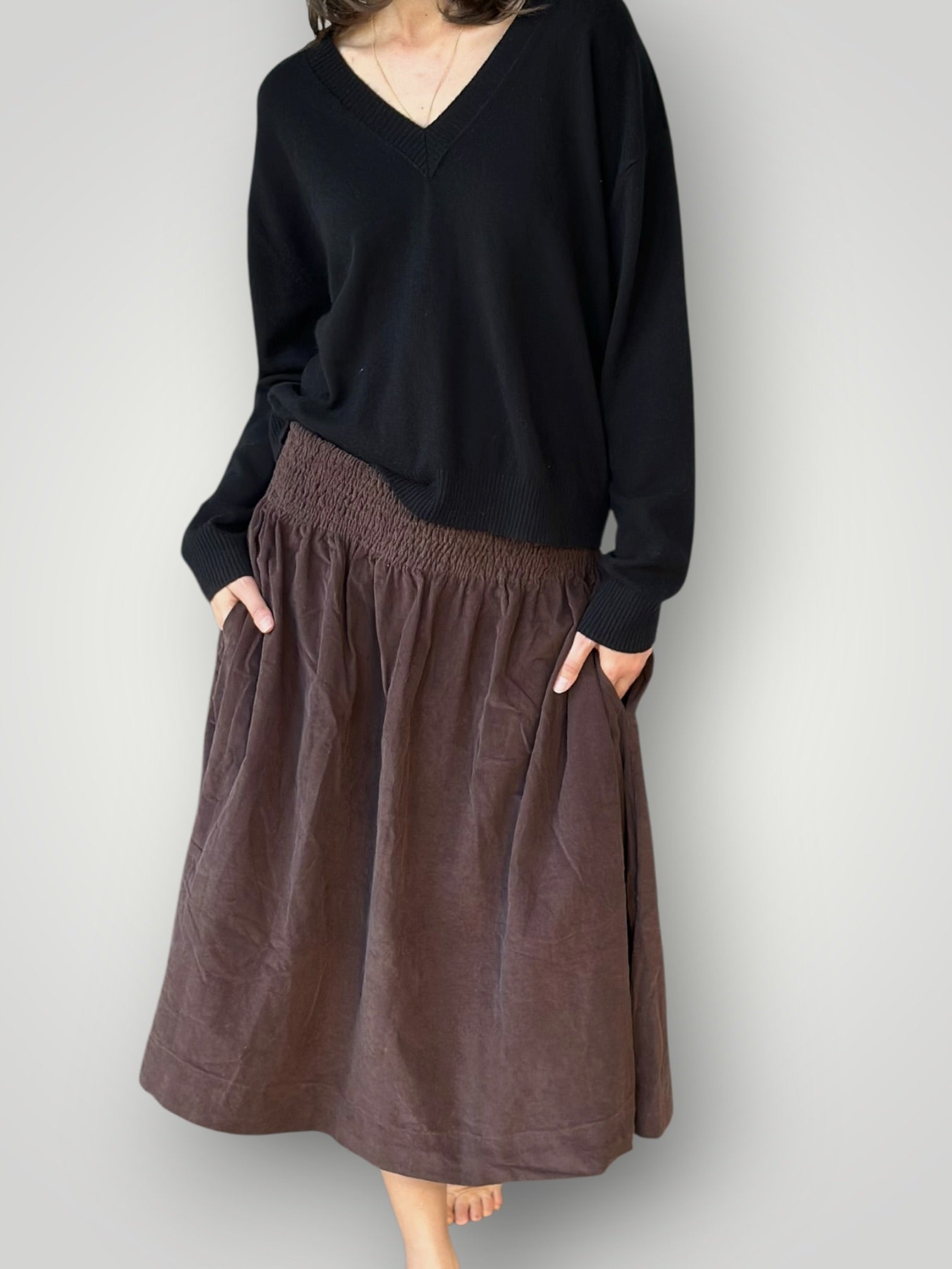lola skirt- chocolate cord Apparel