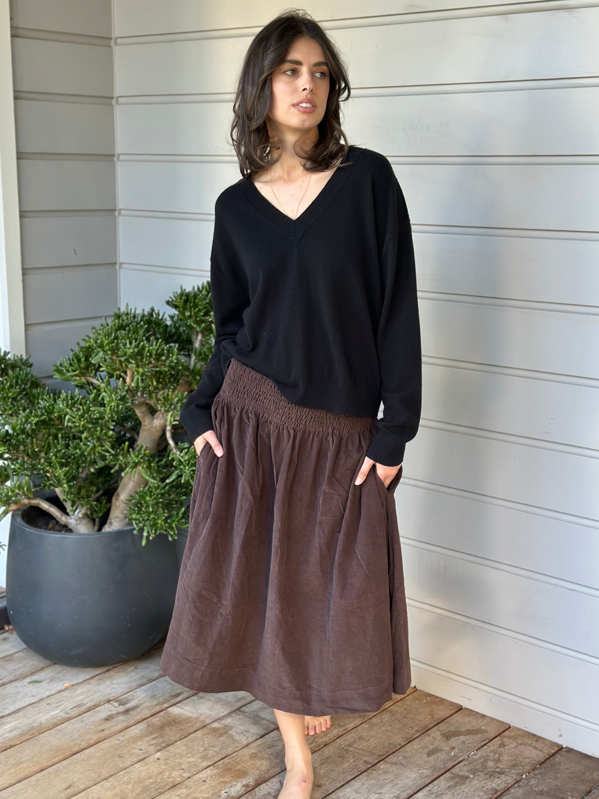 lola skirt - chocolate cord Apparel