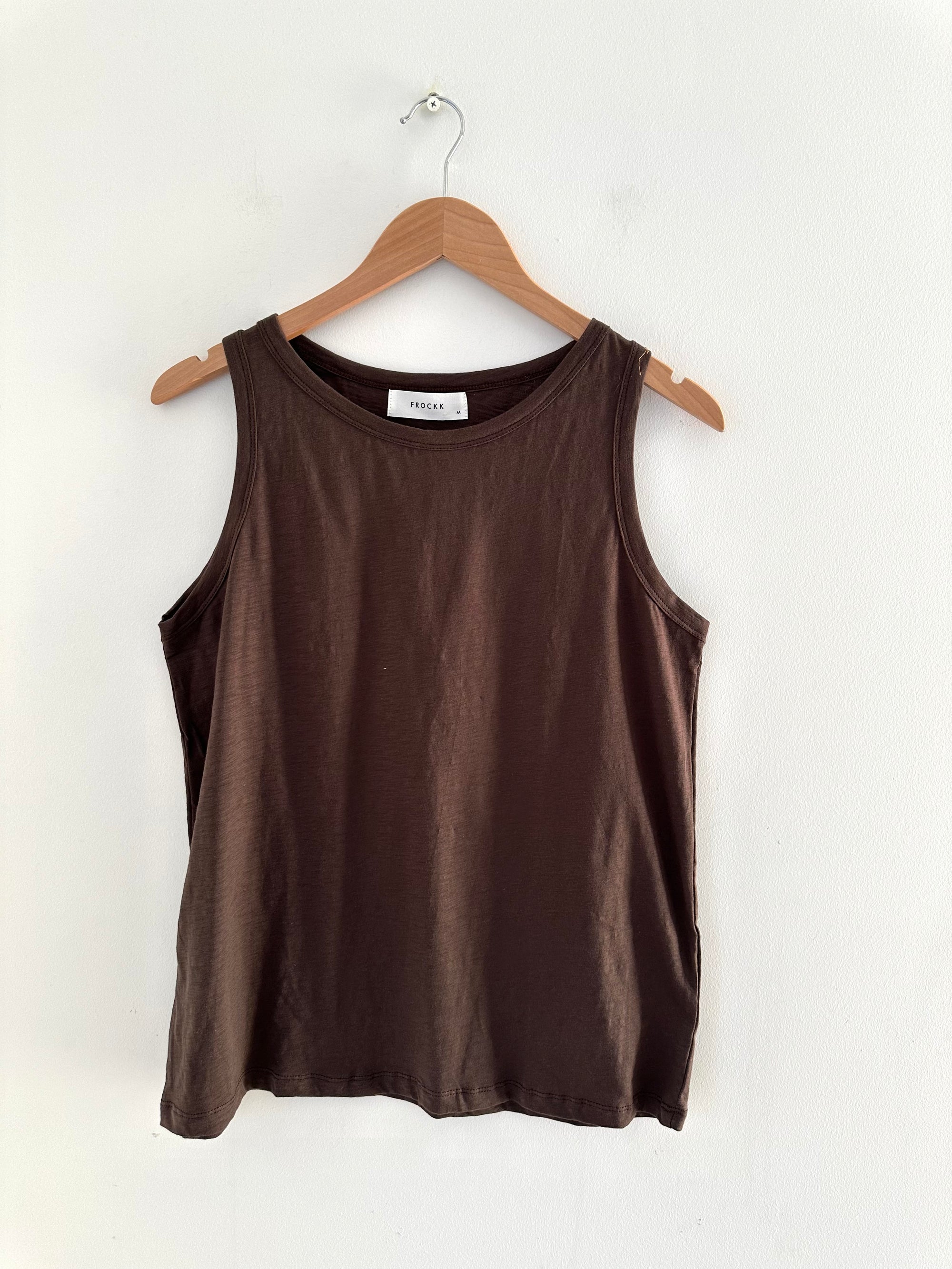 vera tank - chocolate cotton Apparel