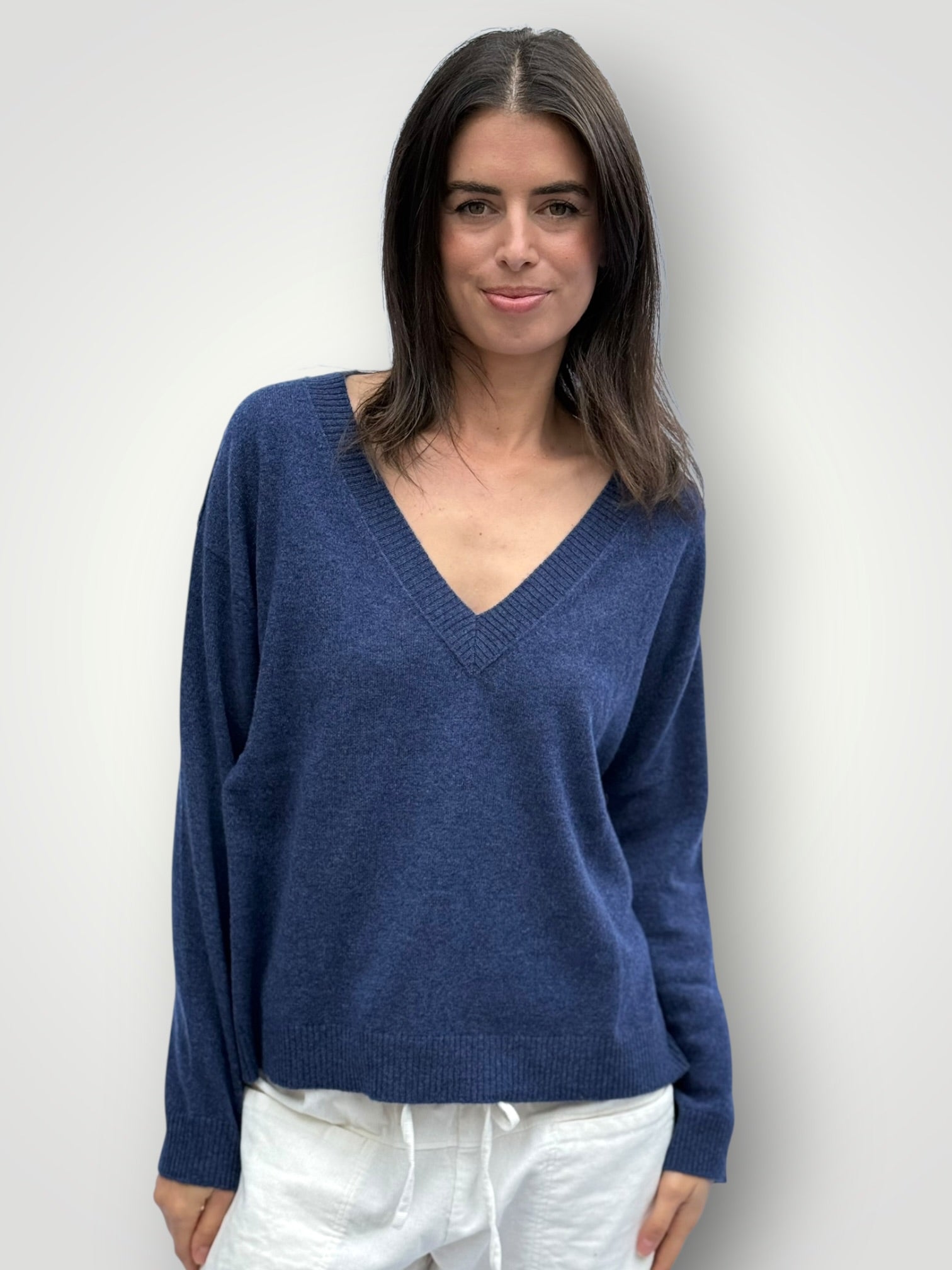 hazel cashmere v neck -denim General