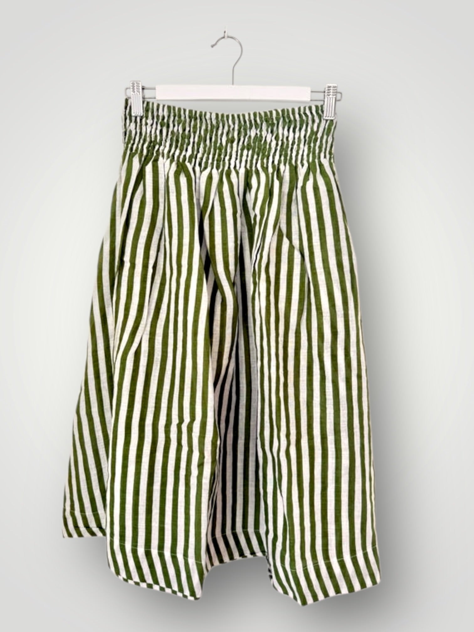 lola skirt - olive stripe linen Apparel