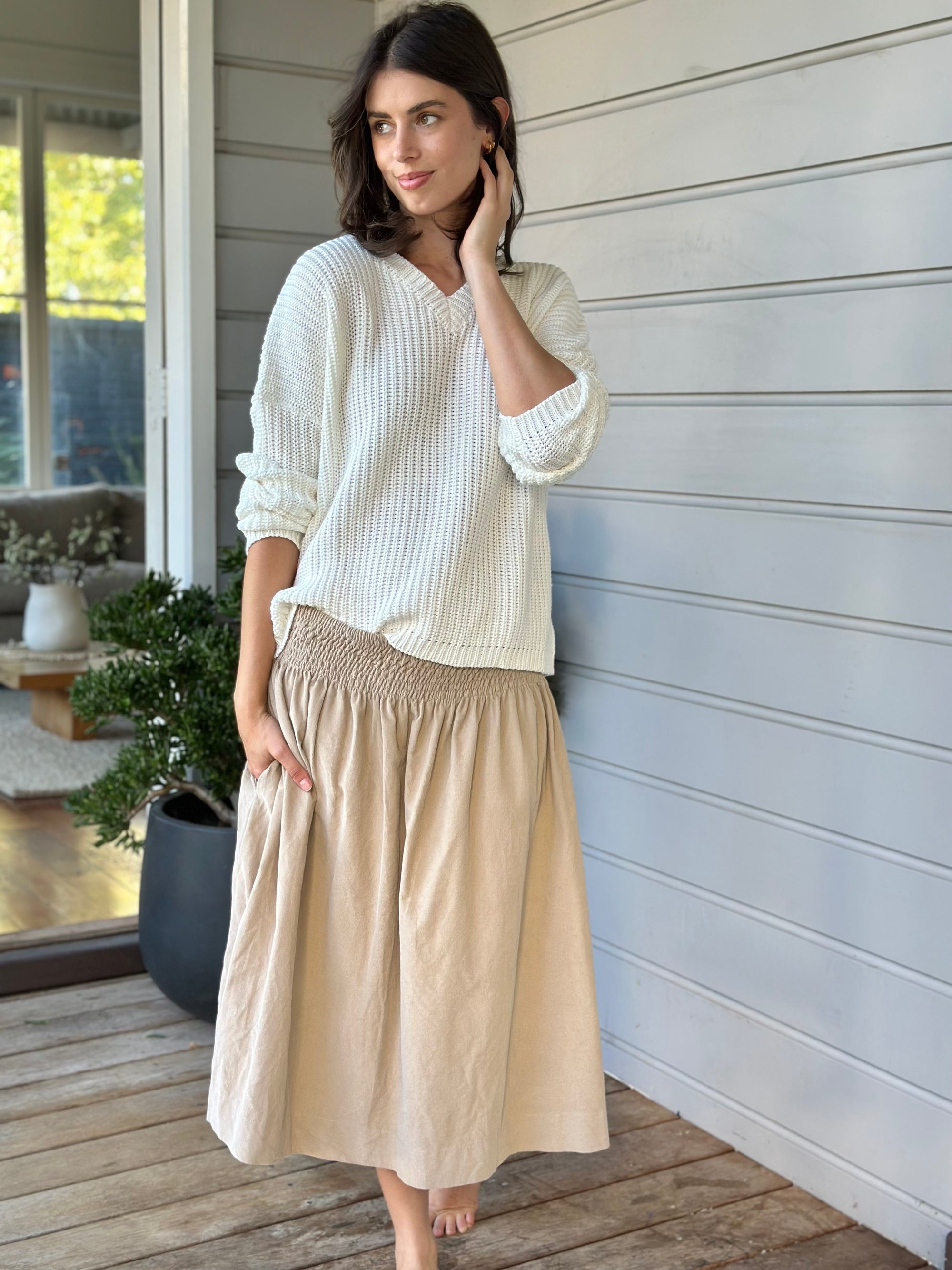 lola skirt - buckwheat cord Apparel