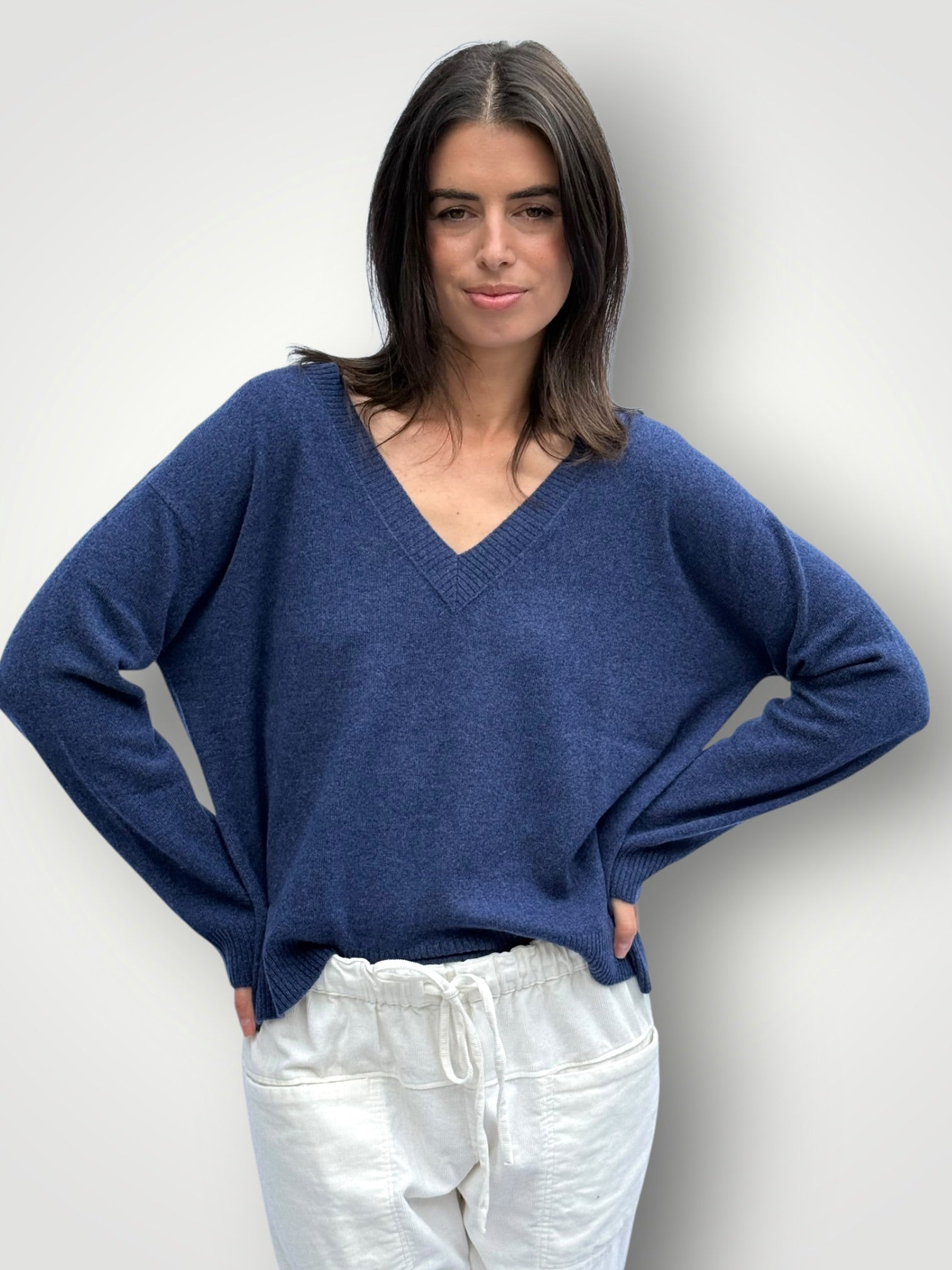 hazel cashmere v neck -denim General