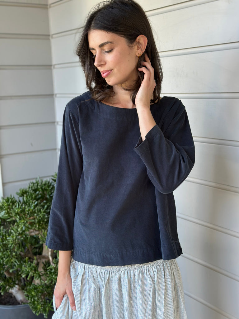 anya top - charcoal cord Apparel