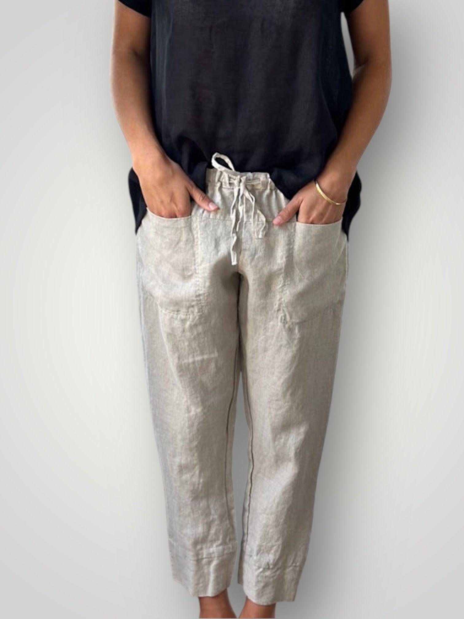 darcy pants - natural linen General