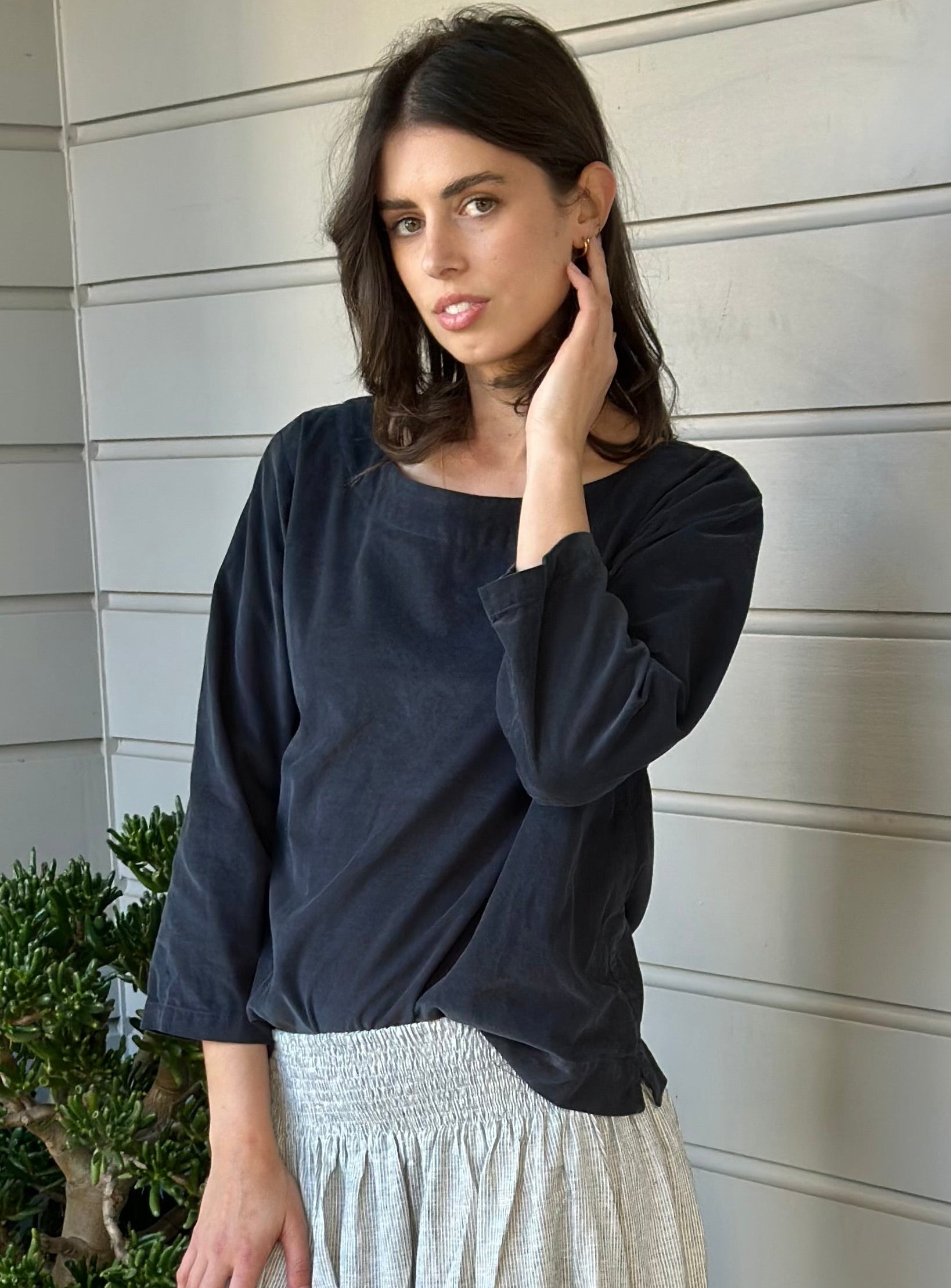 anya top - charcoal cord Apparel