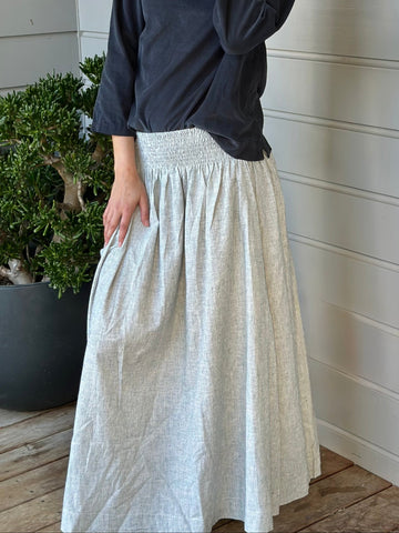 lulu skirt-fine grey stripe hemp Apparel