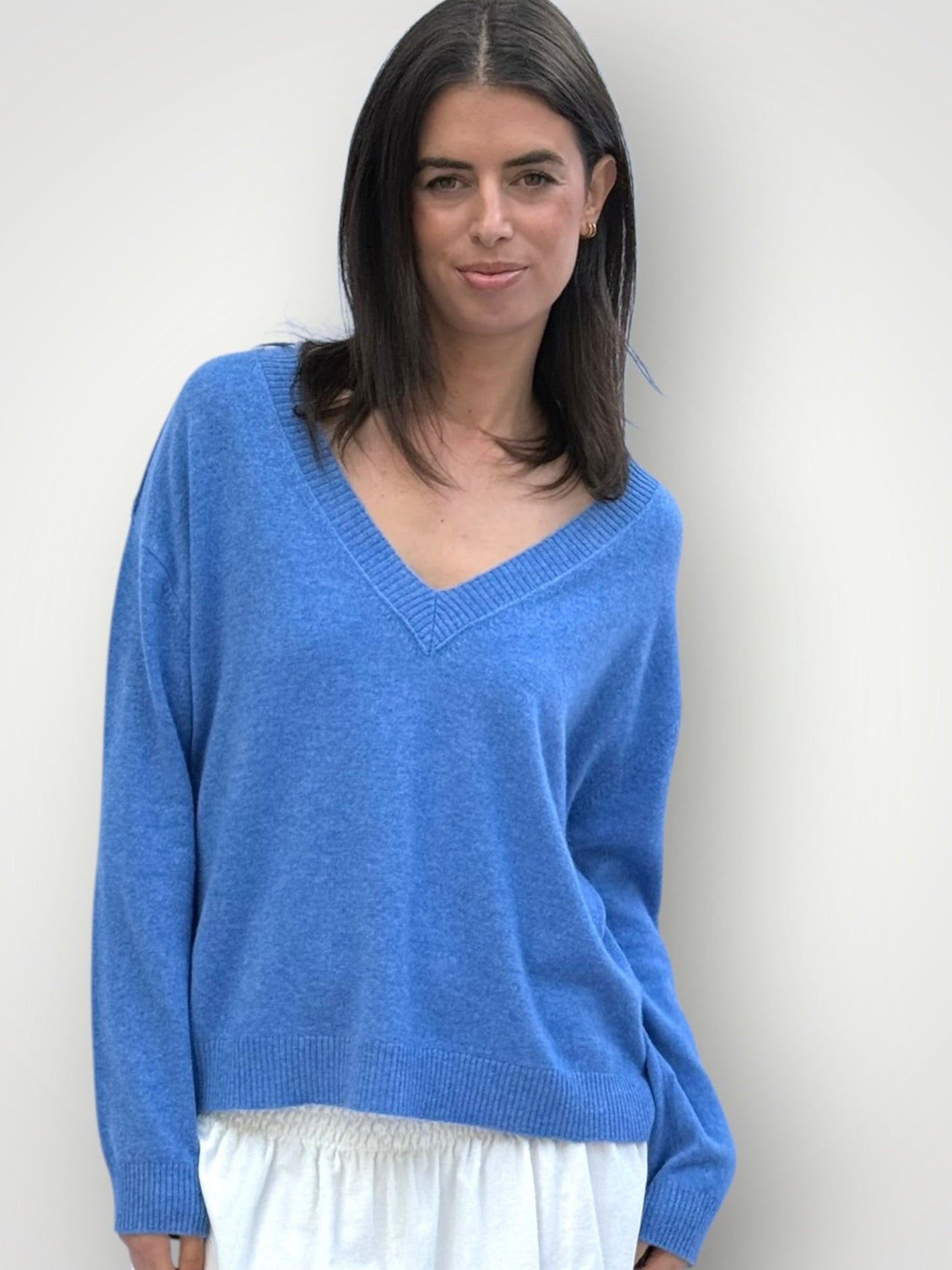 hazel cashmere v neck -lagoon General