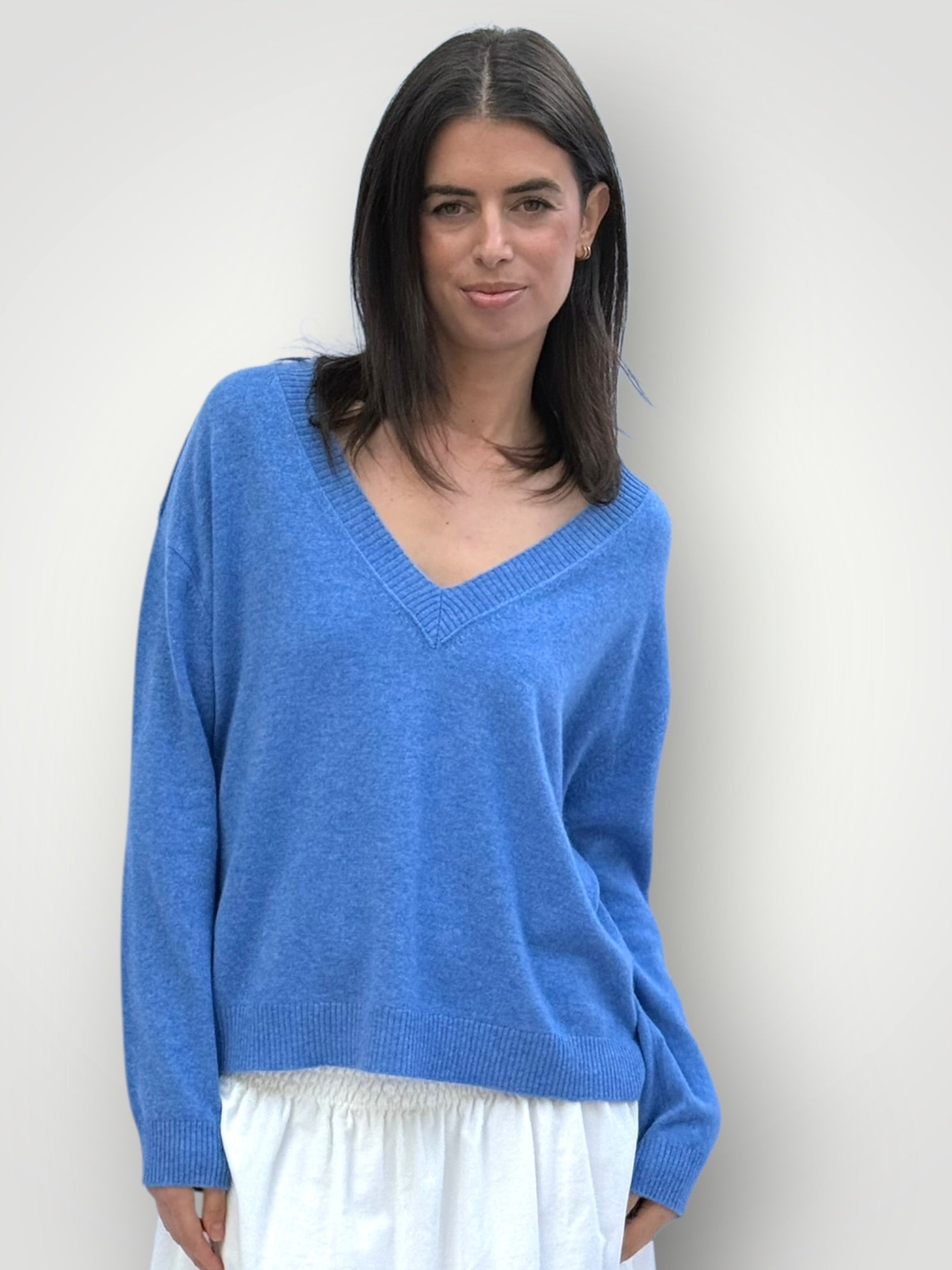 hazel cashmere v neck -lagoon General